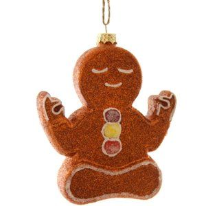 Cody Foster Yoga Gingerbread Glass Ornament 4 1/2 inches